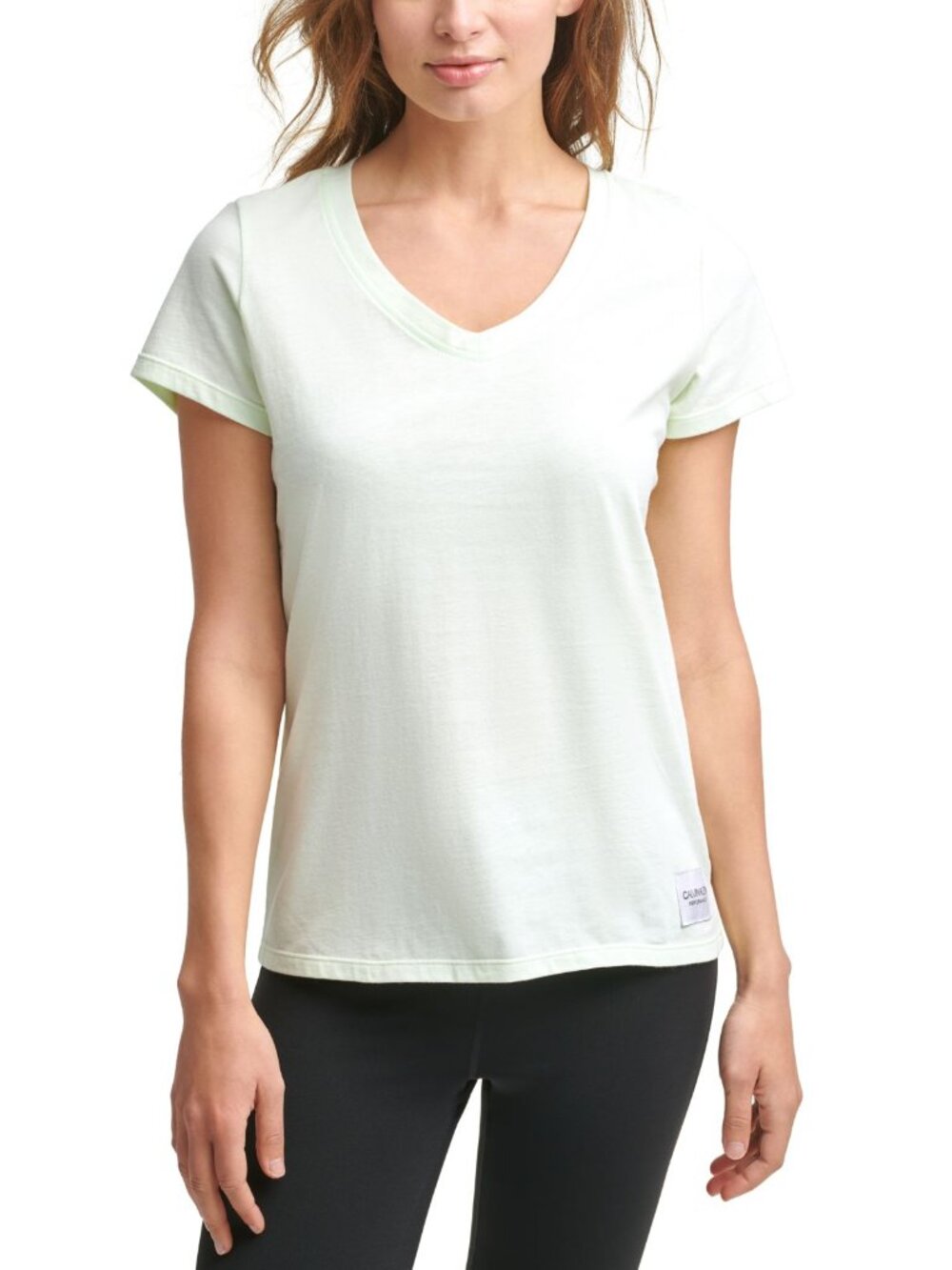 Calvin Klein Womens Activewear Performance Cotton V-Neck T-Shirt